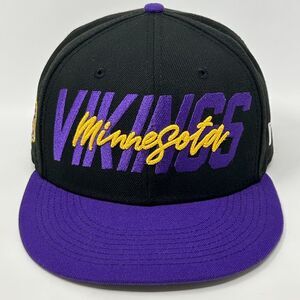 Minnesota Vikings Script Hat Baseball Cap New Era 59Fifty NFL Black Fitted 7 3/4